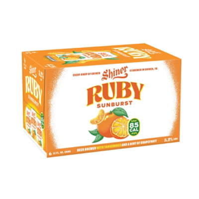 Shiner Ruby Sunburst 6pk In Cans - 6-12 FZ - Image 1