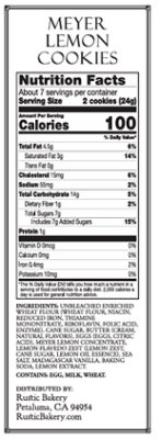 Rustic Bakery Cookies Meyer Lemon 6oz - 6 OZ - Image 1