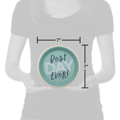 American Greetings Best Day Ever on Green 7" Paper Plates - 10 Count - Image 2