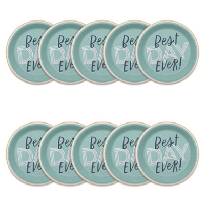 American Greetings Best Day Ever on Green 7" Paper Plates - 10 Count - Image 3