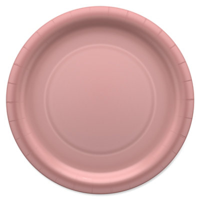 American Greetings Pink 9" All Occasion Paper Plates - 10 Count - Image 1
