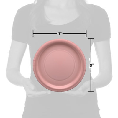 American Greetings Pink 9" All Occasion Paper Plates - 10 Count - Image 2