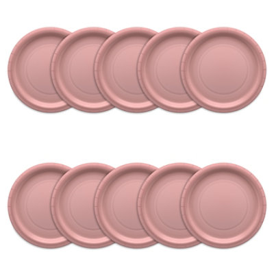 American Greetings Pink 9" All Occasion Paper Plates - 10 Count - Image 3