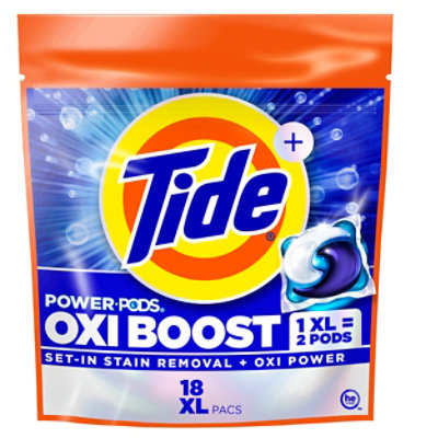 Tide Power Pods Laundry Detergent Plus Oxi Boost Original Scent Pacs - 18 Count