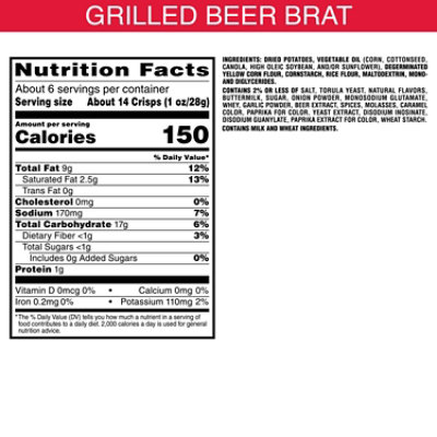 Pringles Beer Brats Crisps Chips - 5.5 Oz - Image 2