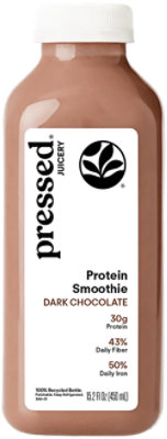 Pressed Juicery Protein Smoothie Dark Chocolate 15.2fz - 15.2 FZ - Image 1