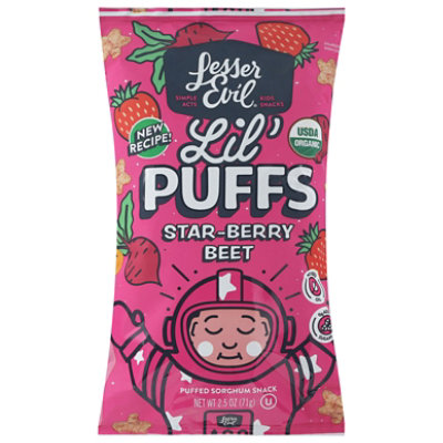 Lesser Evil Puffs Kids Star Berry Beet - 2.5 OZ - Image 2