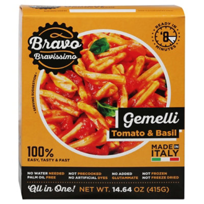 Bravo Pastiamoci Pasta Gemeli Tomato Basil - 14.64 OZ