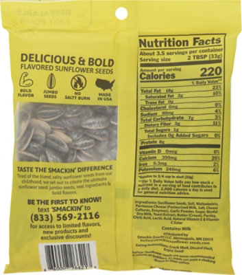 Smackin Sunflower Seeds Garlic Parmesan 4oz - 4 OZ - Image 5