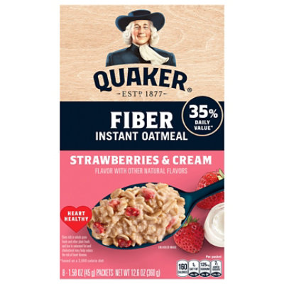 Quaker Instant Oatmeal Strawberries & Cream 8 Count 1.57 Ounce - 8 CT