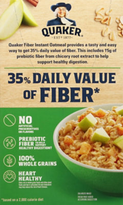 Quaker Fiber Boost Instant Oats Hot Cereal Apple Cinnamon 8 Count 1.57 Ounce - 8 CT - Image 5