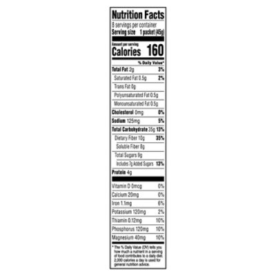 Quaker Fiber Boost Instant Oats Hot Cereal Apple Cinnamon 8 Count 1.57 Ounce - 8 CT - Image 3
