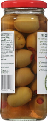 Lindsay Organic Greek Green Olives Stuffed With Red Pepper - 6 OZ - Image 5