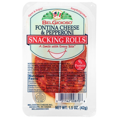 Belgioioso Pepperoni & Fontian Cheese Snacking Rolls - 1.5 OZ - Image 1