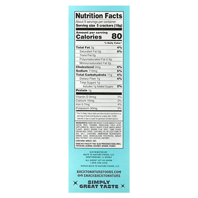 Back to Nature Crackers, Stoneground Wheat, 5 oz (142 g) - Image 2