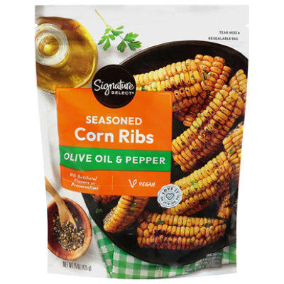 Signature Select Corn Ribs Olive Oil & Pepper Seasoned 15 Oz - 15 OZ