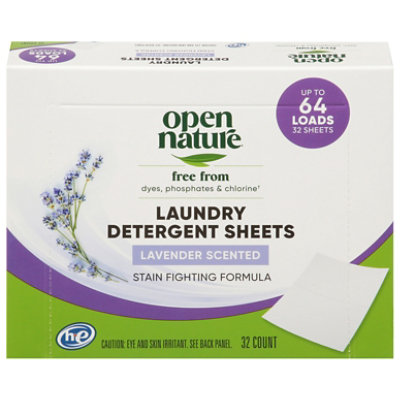 Open Nature Laundry Detergent Sheet Lavender Scented 32 Ct - 32 CT - Image 2