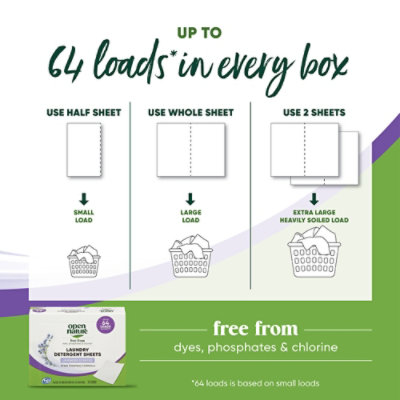 Open Nature Laundry Detergent Sheet Lavender Scented 32 Ct - 32 CT - Image 3