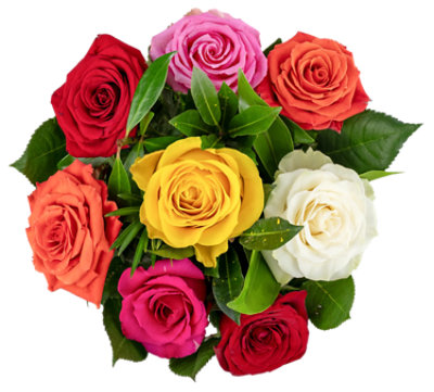 Rainbow Rose Bouquet - Each - Image 1