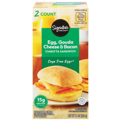 Signature Select Ciabatta Sandwich Egg Gouda Bacon 7.4 Oz - 7.4 OZ