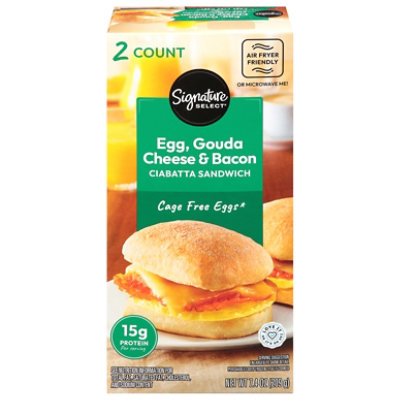 Signature Select Ciabatta Sandwich Egg Gouda Bacon 7.4 Oz - 7.4 OZ - Image 1