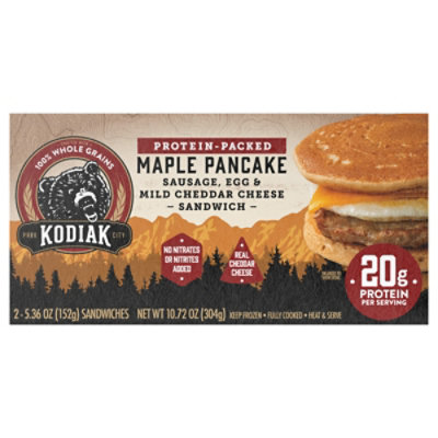 Kodiak Breakfast Sandwich Sausage & Cheddar Cheese 10.72 Oz 2 Ct - 10.72OZ - Image 1