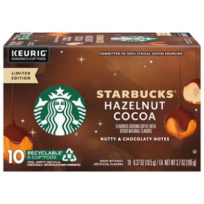 Starbucks Hazelnut Cocoa Ground Coffee K-cup Pods 10 Count 3.7oz Box - 10 CT