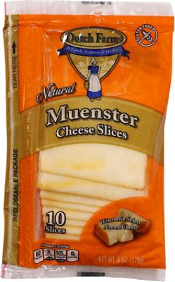 Dutch Farms Muenster Cheese Single Slices 6 Oz - 6 OZ - Image 1