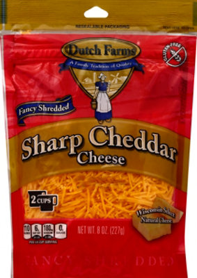 Dutch Farms Fancy Shredded Sharp Cheddar Cheese, 8 Oz - 8 OZ - Image 2