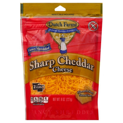 Dutch Farms Fancy Shredded Sharp Cheddar Cheese, 8 Oz - 8 OZ - Image 1