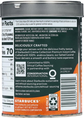 Starbucks Crema Premium Instant Salted Caramel 7.12oz Can - 7.12 OZ - Image 4