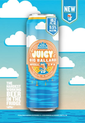 Redhook Juicy Big Ballard Imperial Ipa 6/4/16 Oz C In Cans - 4-16 FZ - Image 3