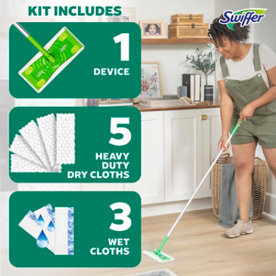 Swiffer Sweep Mop Sweeping Kit - 1 Ct, Kit Includes 5 Dry Sweeping Cloths, 3 Wet Mopping Cloths - EA - Image 4