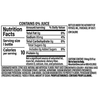 Mtn Dew Zero Sugar Baja Cabo Citrus - 20 Fl. Oz. - Image 3
