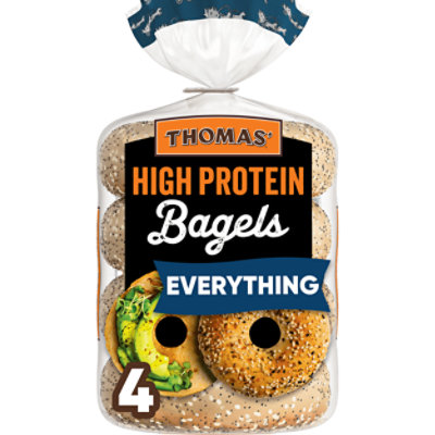 Thomas' High Protein Everything Bagels - 4 - 15.5 OZ - Image 1