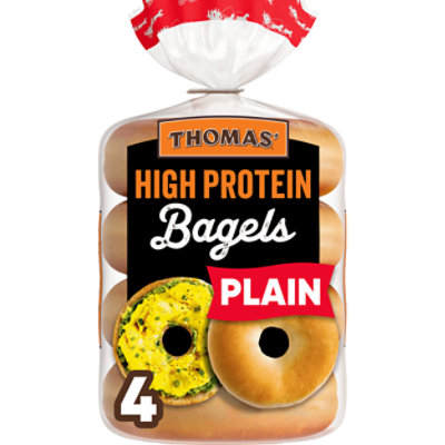 Thomas' High Protein Plain Bagels - 4 - 15.5 OZ - Image 1