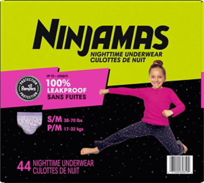 Pampers Ninjamas Nighttime Bedwetting Underwear Girl - 44 CT - Image 3