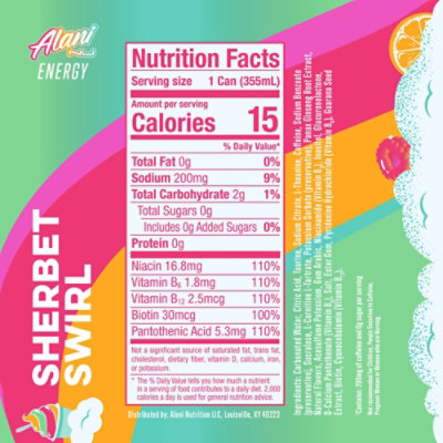 Alani Nu Rainbow Sherbet Energy Drink - 12 Fl. Oz. - Image 2