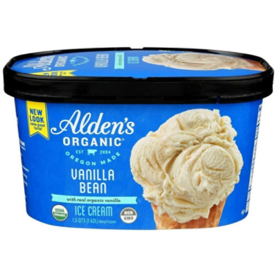 Aldens Organic Vanilla Bean Ice Cream, 48 Fluid Ounce (Pack of 3) - Image 1