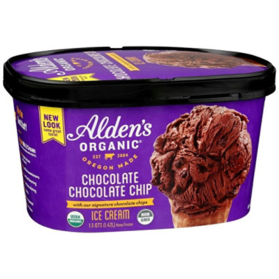 Aldens Organic Chocolate with Chocolate Chip Ice Cream, 48 Fluid Ounce (Pack of 3) - Image 2