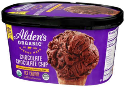 Aldens Organic Chocolate with Chocolate Chip Ice Cream, 48 Fluid Ounce (Pack of 3) - Image 3