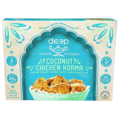Deep Indian Kitchen Coconut Chicken Korma with Rice, 9 Ounce (Pack of 12) - Image 1