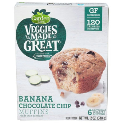 Veggies Made Great Banana Chocolate Chip Muffin, 12 Ounce (Pack of 8) - Image 1
