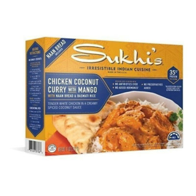 Sukhis Chicken Coconut Curry with Mango Naan and Rice, 11 Ounce (Pack of 6) - Image 1
