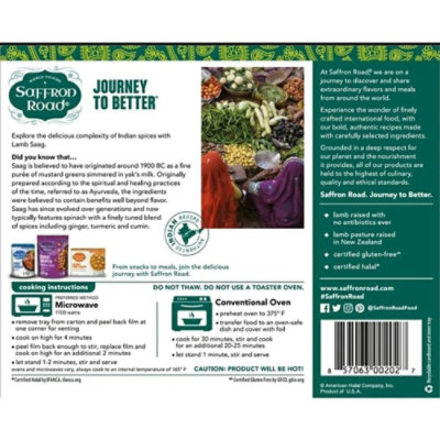 Saffron Road Lamb Saag with Basmati Rice, 10 Ounce (Pack of 8) - Image 2