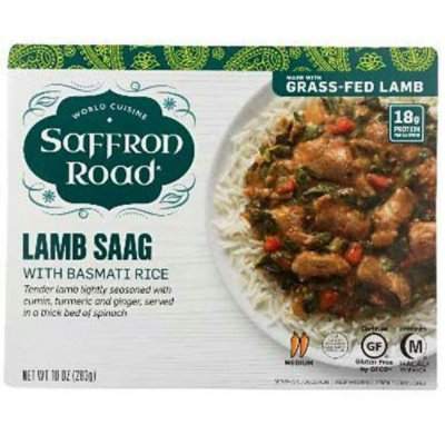 Saffron Road Lamb Saag with Basmati Rice, 10 Ounce (Pack of 8) - Image 1
