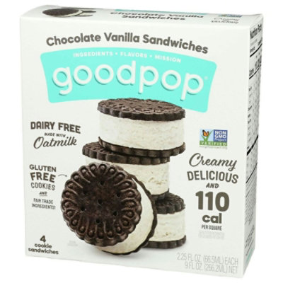 Goodpop Chocolate Vanilla Ice Cream Sandwich, 2.25 Ounce - 4 per pack (Pack of 8) - Image 2