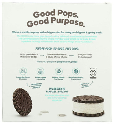 Goodpop Chocolate Vanilla Ice Cream Sandwich, 2.25 Ounce - 4 per pack (Pack of 8) - Image 3