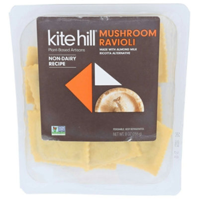 Kite Hill Mushroom Ravioli with Almond Milk Ricotta Alternative, 9 Ounce (Pack of 6) - Image 1