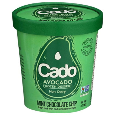 Cado Organic Non Dairy Mint Chocolate Chip Avocado Ice Cream, 1 Pint (Pack of 8) - Image 1